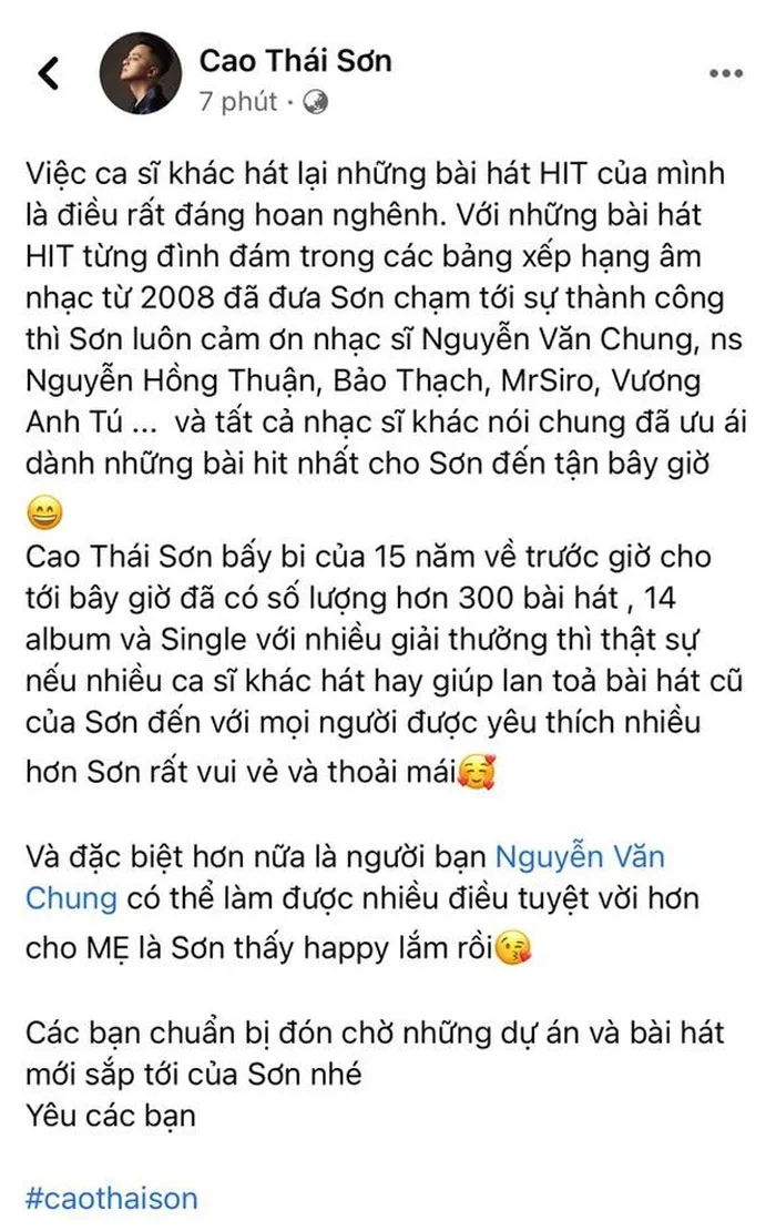 dong-trang-thai-tren-trang-ca-nhan-cua-cao-thai-son-ve-su-viec-on-ao-gan-day