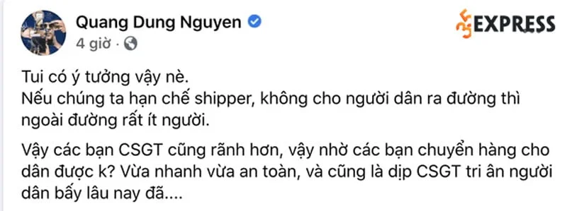 dao-dien-nguyen-quang-dung-phan-ung-ra-sao-sau-khi-bi-chi-trich-vi-de-xuat-csgt-lam-shipper-giua-mua-dich-tai-tphcm-2-35express