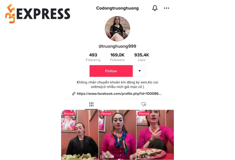 Hiện tài khoản TikTok của cô đồng Trương Hương đạt gần 170,000 lươtj theo dõi