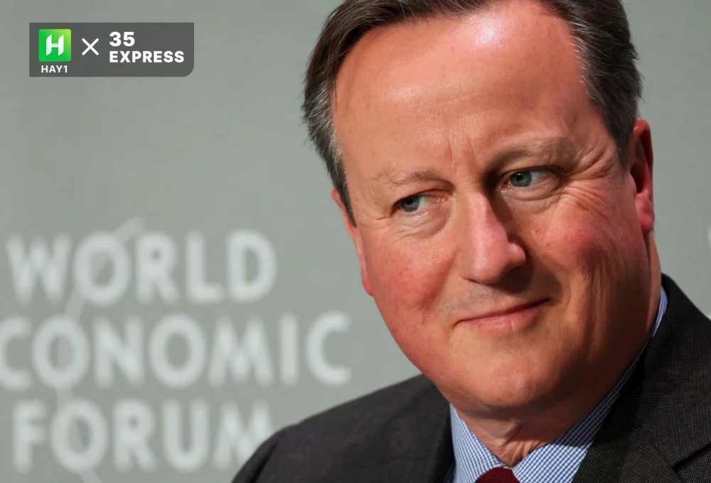Cựu Thủ tướng Anh David Cameron tại diễn đàn Kinh tế thế giới