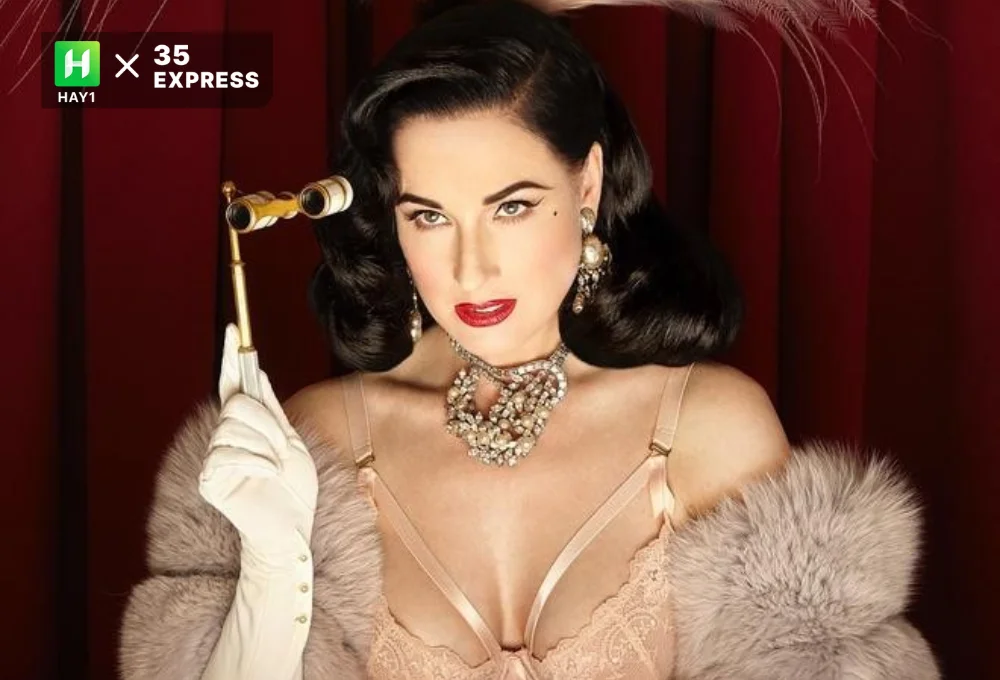 Vũ công Dita Von Teese có ngoại hình đẹp gợi cảm và một phong cách thời trang cổ điển