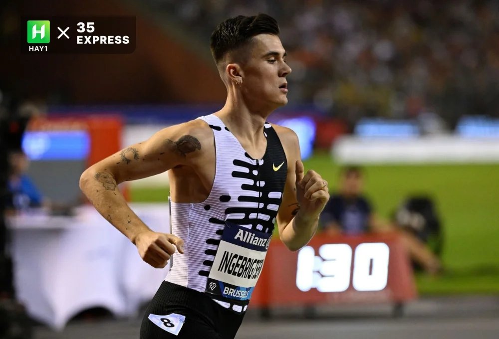 Jakob Ingebrigtsen tại chung kết chạy 2000m nam tại Brussels Diamond League 2023