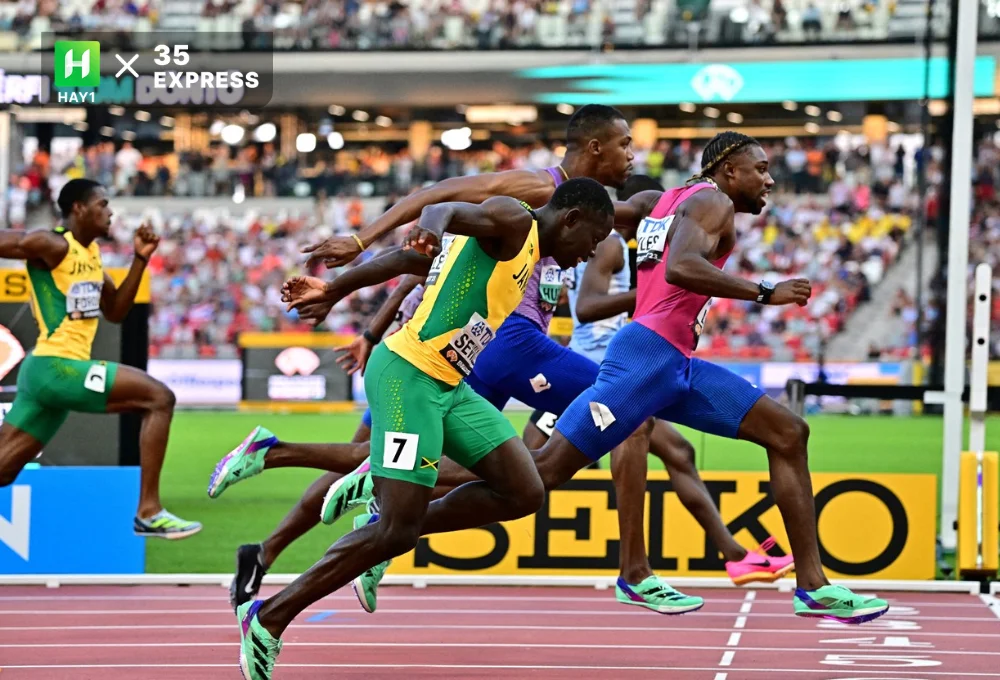 Khoảnh khắc Noah Lyles về nhất chạy 100m