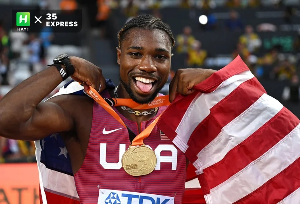 Noah Lyles giành huy chương vàng nội dung chạy 100m ở giải điền kinh thế giới 2023