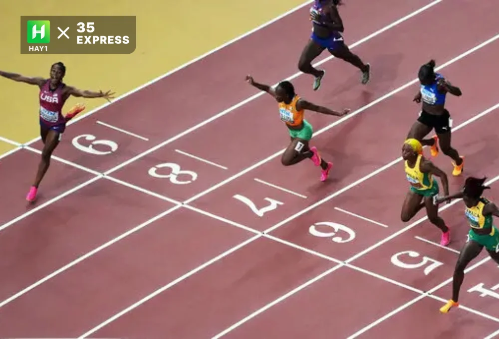 Shacarri Richardson đã đánh bại bộ đôi chân chạy Jamaica dù thi đấu ở làn 9