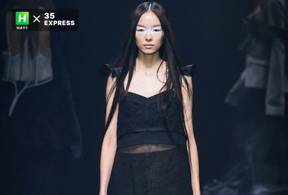 Hình ảnh Tôn Phi Phi trong show diễn của nhà thiết kế Vera Wang