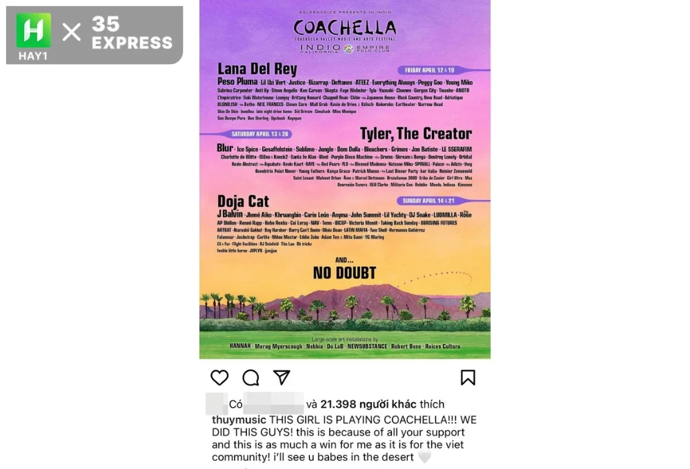 thuymusic tại coachella
