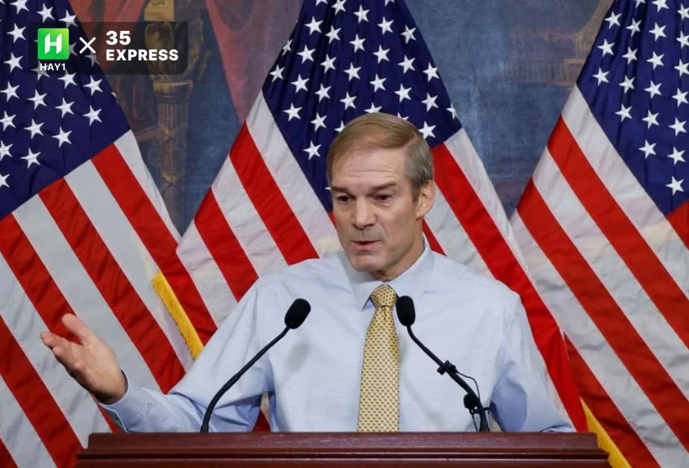 Hạ nghị sĩ Cộng hòa Jim Jordan phát biểu trong cuộc họp báo hôm 20/10/2023