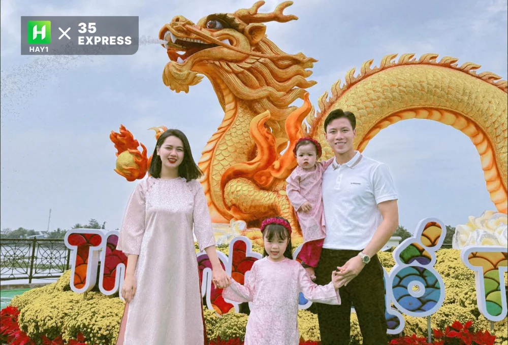 Gia đình nhỏ của Quế Ngọc Hải và Dương Thị Thùy Phương