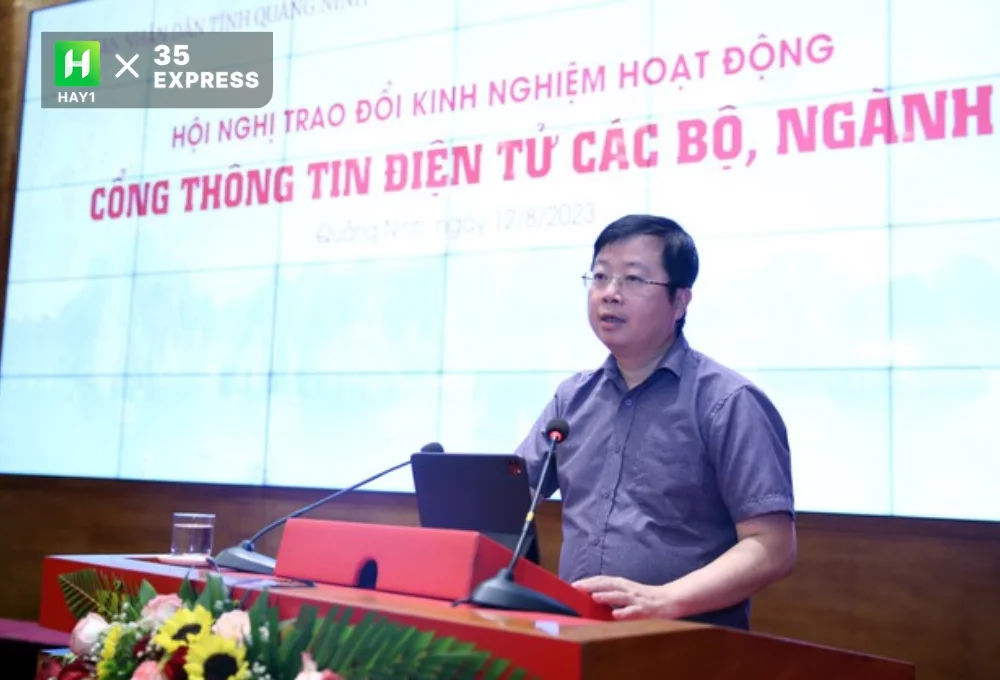 Thứ trưởng Bộ Thông tin và Truyền thông Nguyễn Thanh Lâm nêu ý kiến tại một Hội nghị