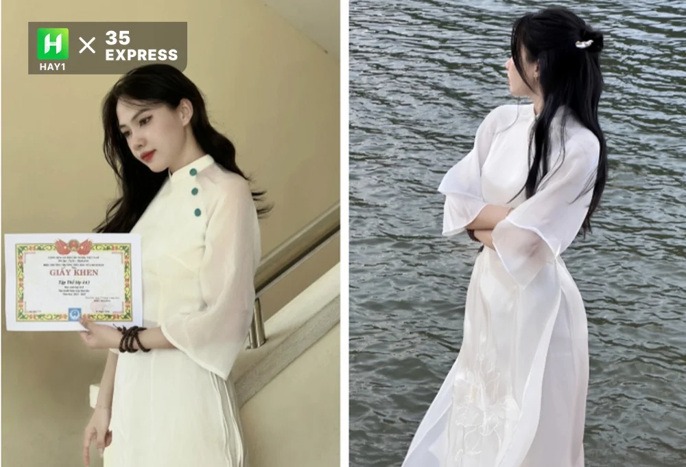 Cô giáo Vẹn Trần có nguyên một BST áo dài đi dạy