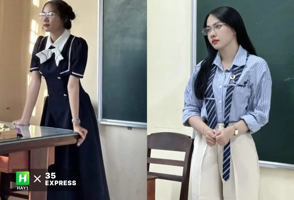 Vẹn Trần gây ấn tượng mạnh với học trò và cộng đồng mạng bằng vẻ ngoài xinh xắn và phong cách thời trang ấn tượng
