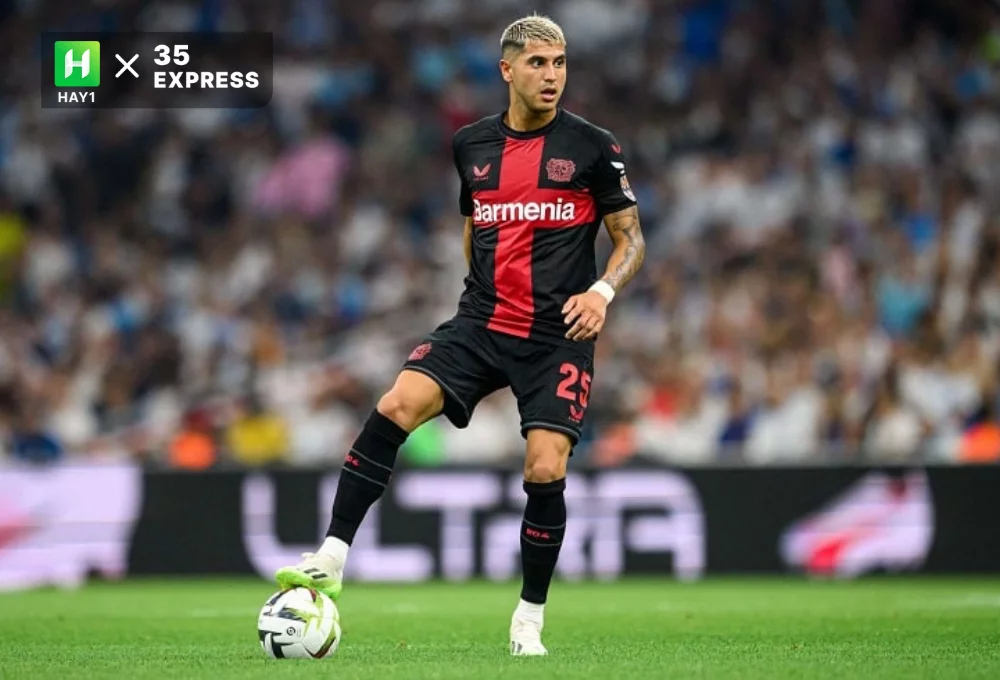 Exequiel Palacios hiện đang điều trị chấn thương tại đội đầu bảng Bundesliga Leverkusen