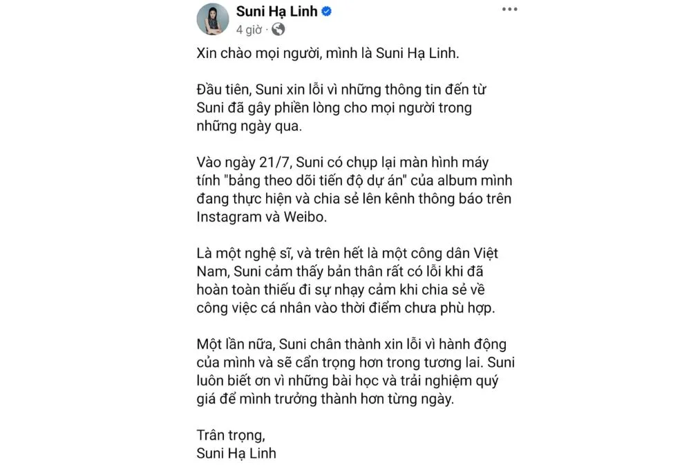 Hành xử thiếu tinh tế của Suni Hạ Linh