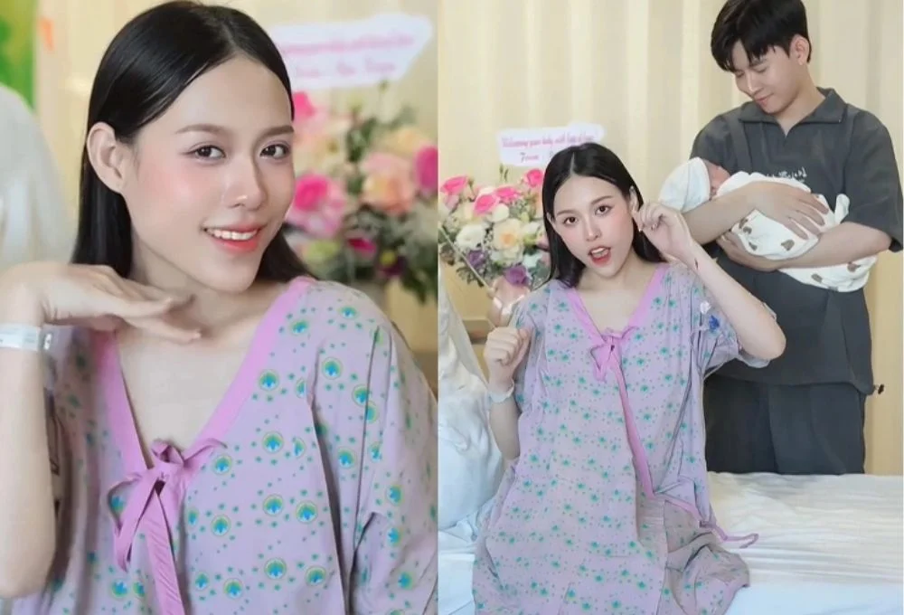 Trà Đặng sinh con