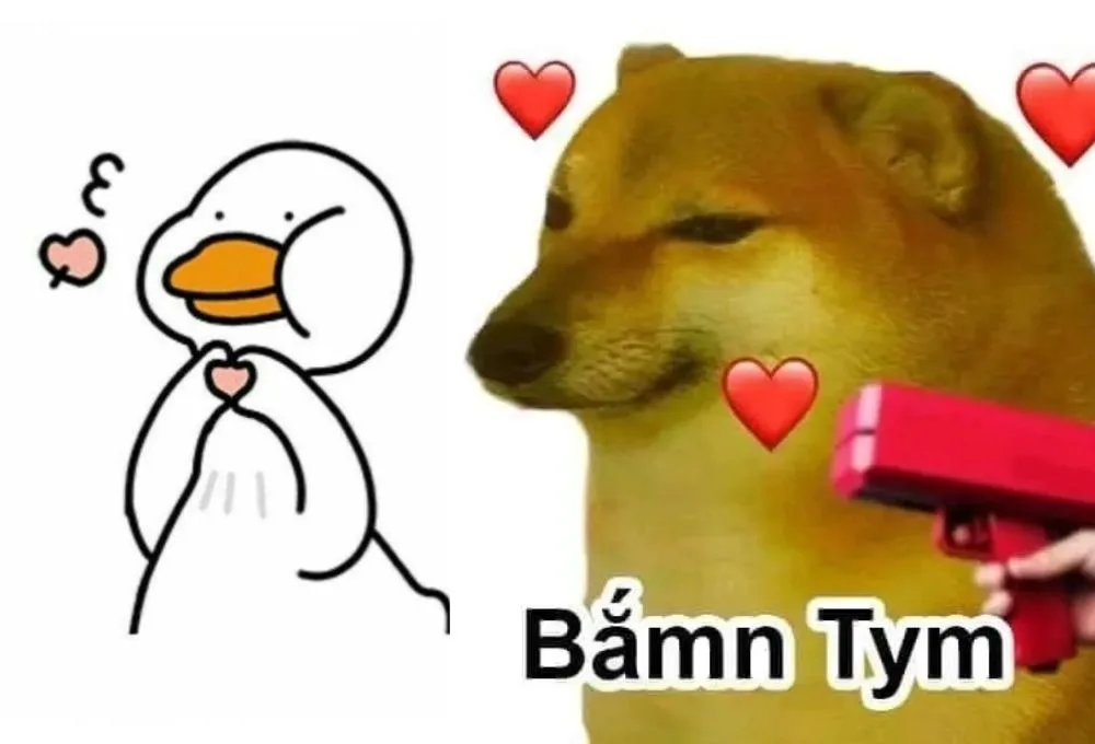 tổng hợp meme bắn tim
