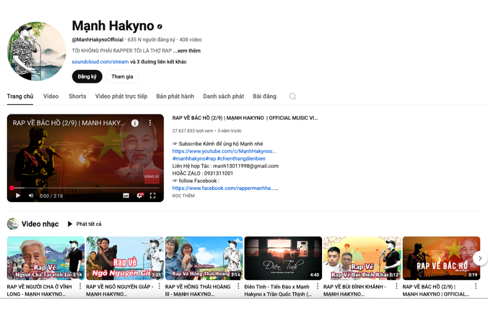 Những ca khúc nổi bật nhất của Rapper Mạnh Hakyno
